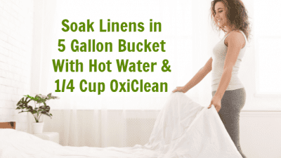 Linen Service and Laundry Hacks, Woman Changing Bed Linens, Soak Linens