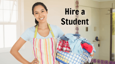 Linen Service and Laundry Hacks, Woman Holding Laundry Basket, Hire a Student